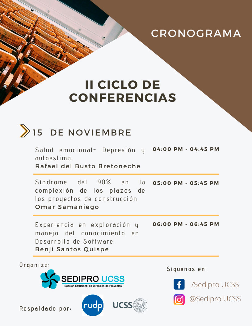 Ciclo de Conferencias SEDIPRO UCSS 13 Noviembre 2019
