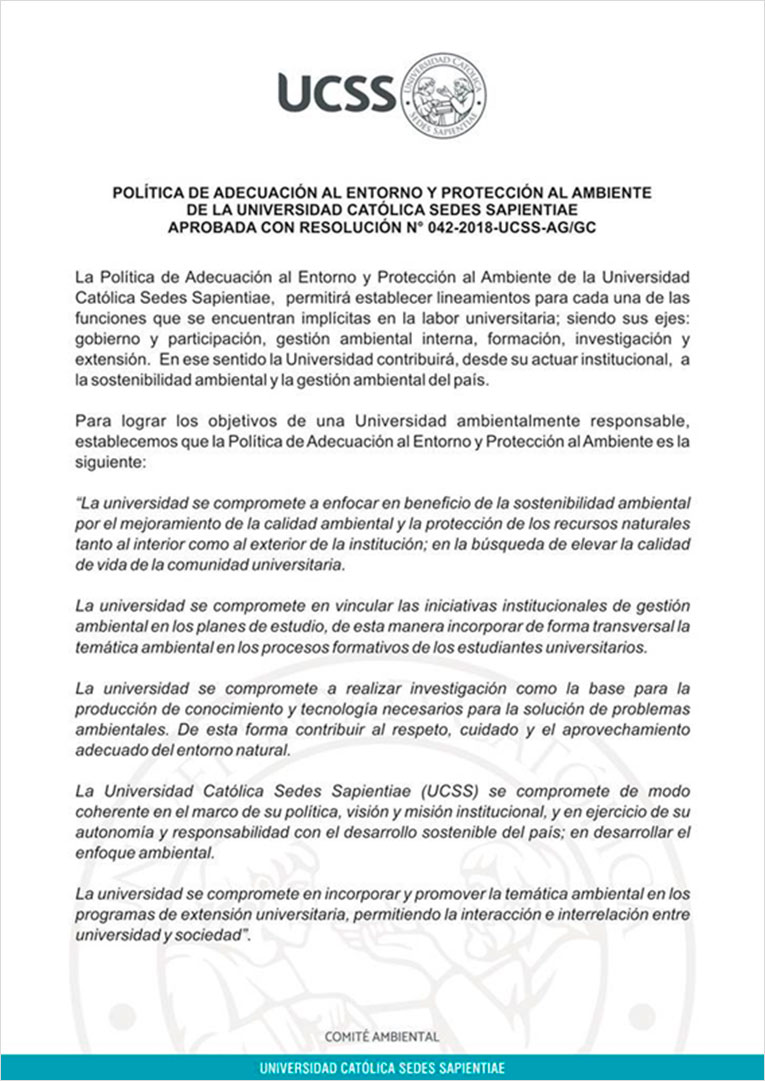 Política de Adecuación al Entorno y Protección Ambiental