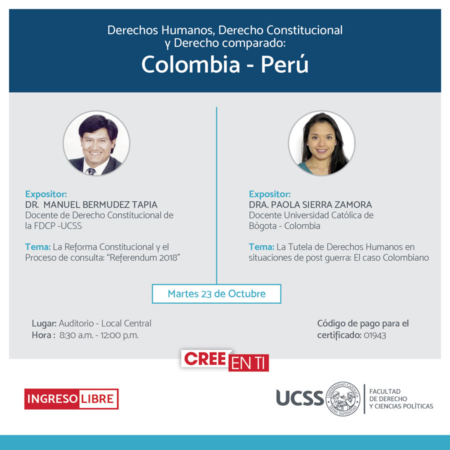 Conferencia de Derecho Humanos y Conflicto Social Caso Perú y Colombia